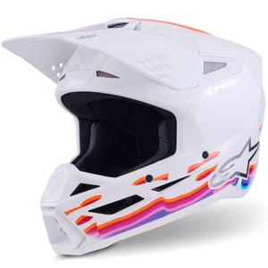 Alpinestars S-M3 Force motocross kaciga bijelo-žuto-ružičasto-ljubičasta