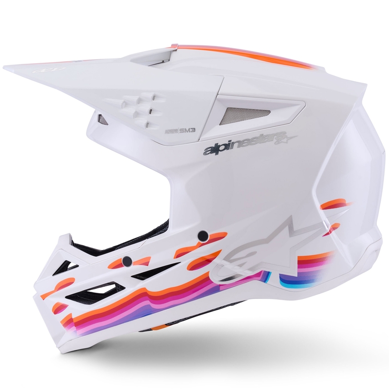 Alpinestars S-M3 Force motocross kaciga bijelo-žuto-ružičasto-ljubičasta