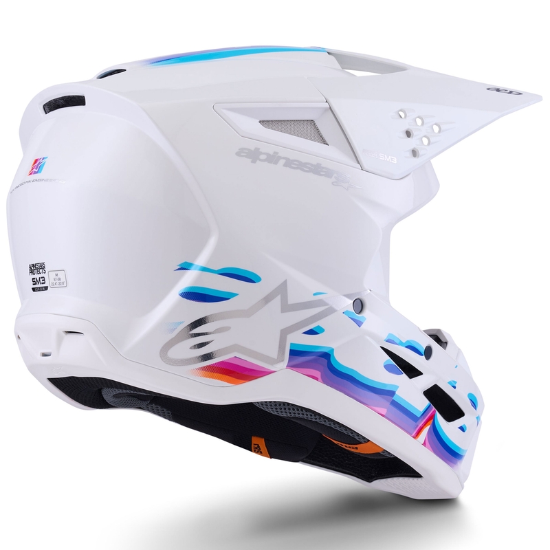Alpinestars S-M3 Force motocross kaciga bijelo-žuto-ružičasto-ljubičasta