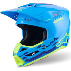 Alpinestars S-M3 Force motocross kaciga plavo-fluo žuta