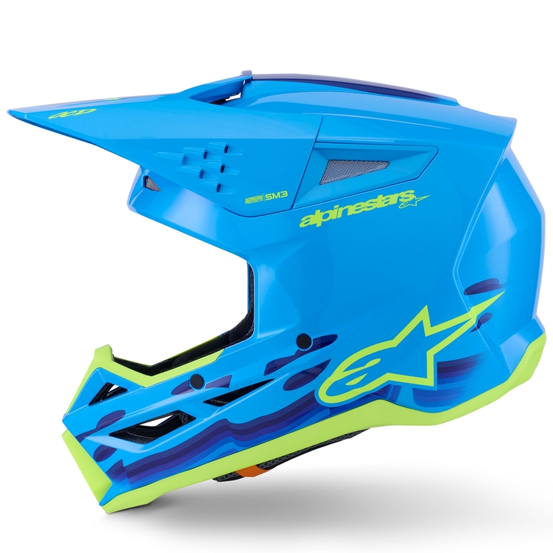 Alpinestars S-M3 Force motocross kaciga plavo-fluo žuta