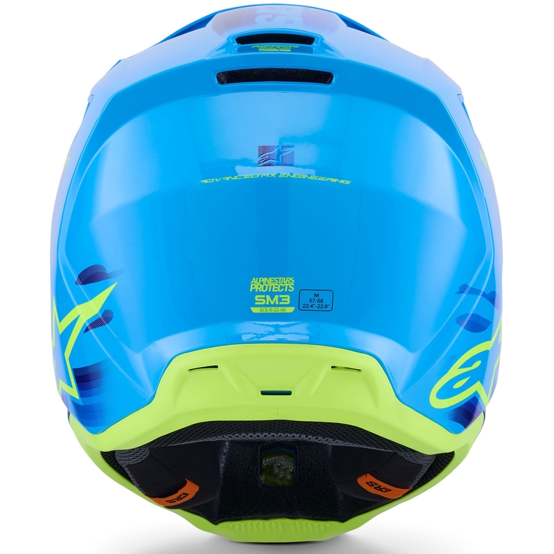 Alpinestars S-M3 Force motocross kaciga plavo-fluo žuta