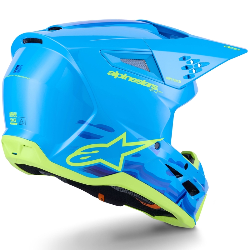 Alpinestars S-M3 Force motocross kaciga plavo-fluo žuta