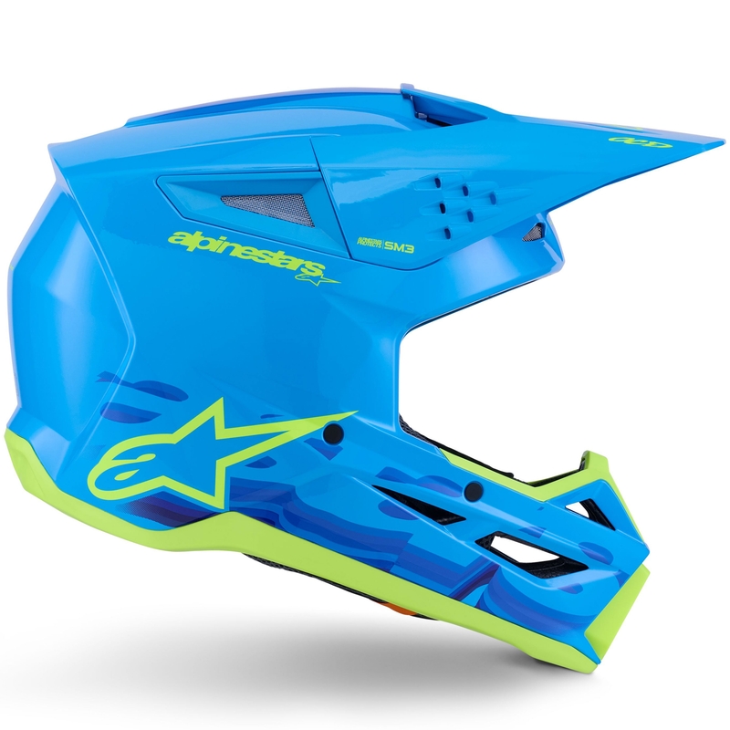 Alpinestars S-M3 Force motocross kaciga plavo-fluo žuta