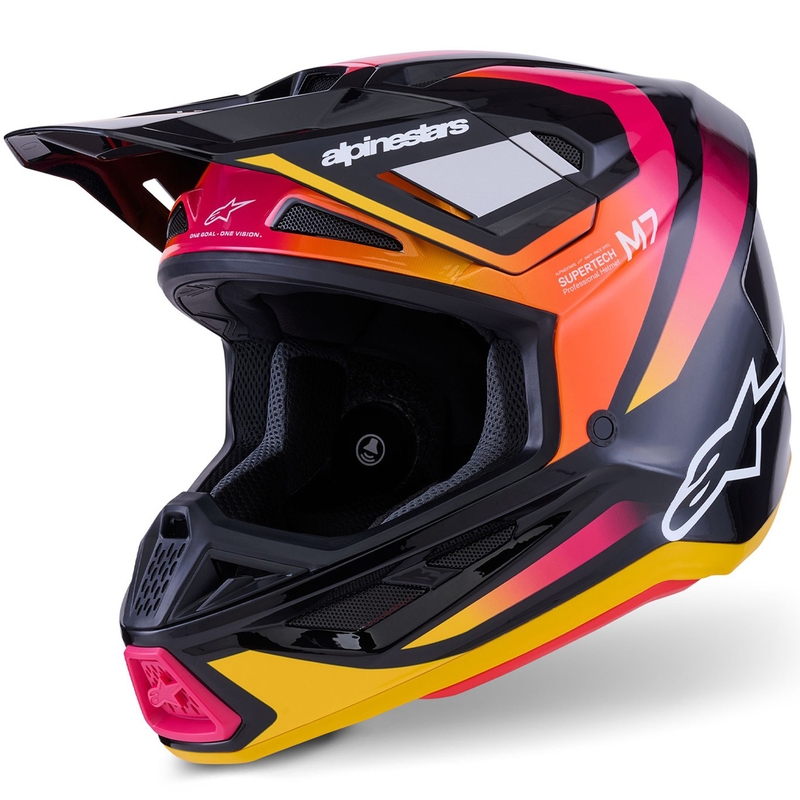Alpinestars SM7 Rise motocross kaciga crno-žuta-fluo roza