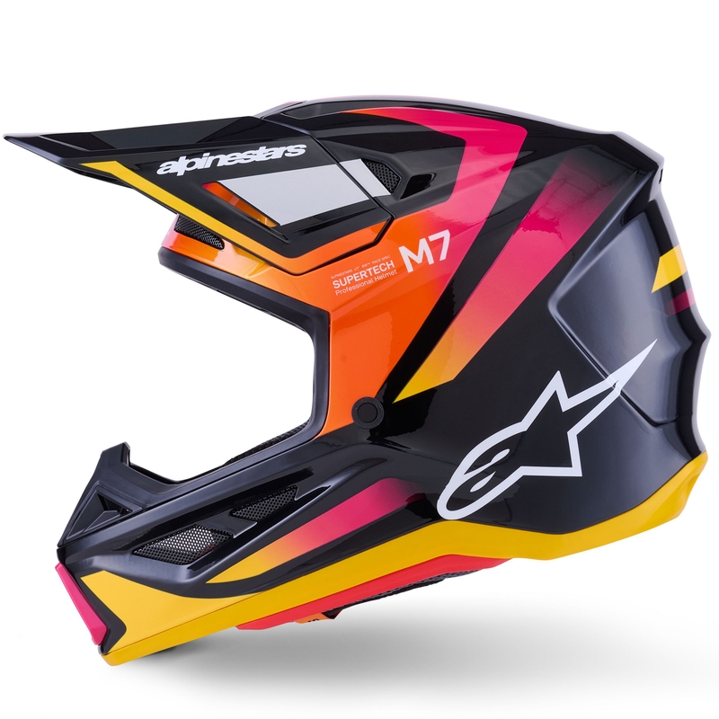 Alpinestars SM7 Rise motocross kaciga crno-žuta-fluo roza