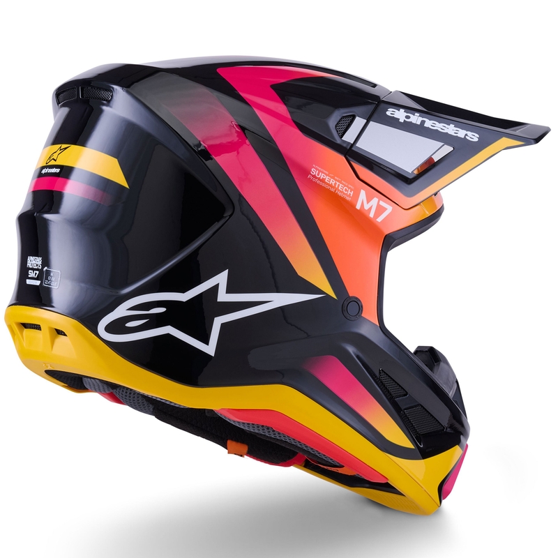 Alpinestars SM7 Rise motocross kaciga crno-žuta-fluo roza
