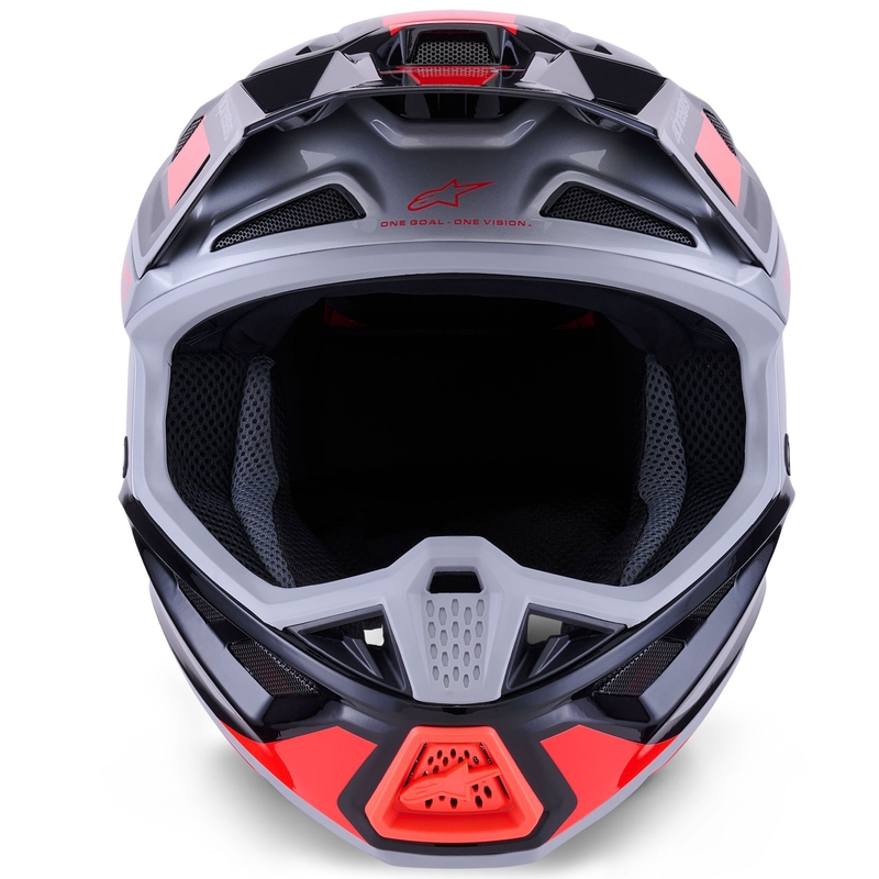 Alpinestars SM7 Rise motocross kaciga crno-srebrno-fluo crvena