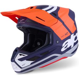 Alpinestars SM7 Core motocross kaciga mat narančasto-plavo-bijela