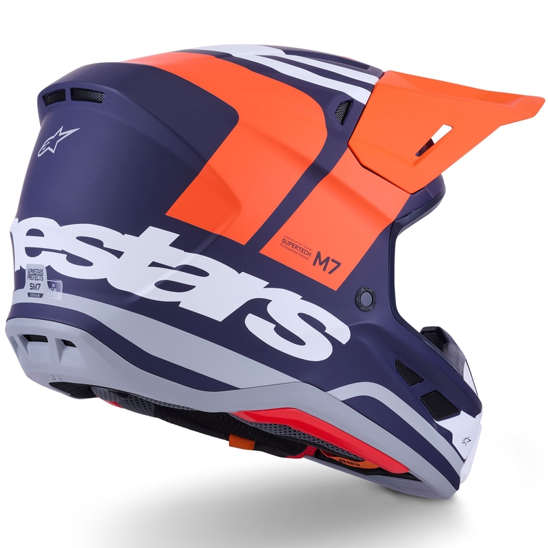 Alpinestars SM7 Core motocross kaciga mat narančasto-plavo-bijela