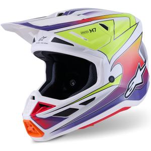 Alpinestars SM7 Fuse motocross kaciga bijela-fluo žuto-ljubičasta