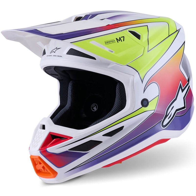 Alpinestars SM7 Fuse motocross kaciga bijela-fluo žuto-ljubičasta