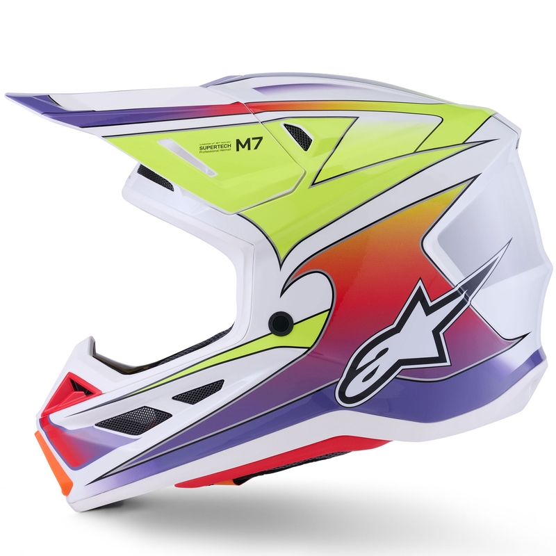 Alpinestars SM7 Fuse motocross kaciga bijela-fluo žuto-ljubičasta