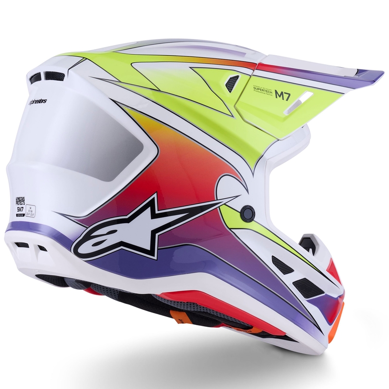 Alpinestars SM7 Fuse motocross kaciga bijela-fluo žuto-ljubičasta
