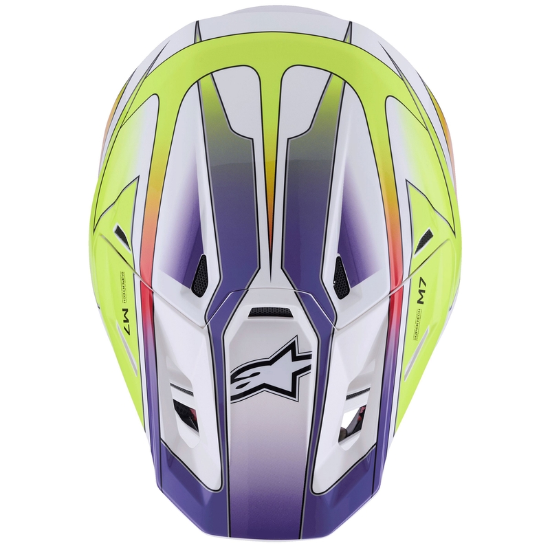 Alpinestars SM7 Fuse motocross kaciga bijela-fluo žuto-ljubičasta