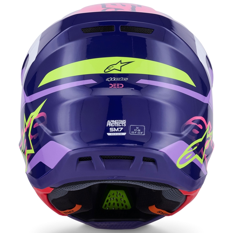 Alpinestars SM7 Deed motocross kaciga ljubičasto-roza-bijelo-fluo žuta