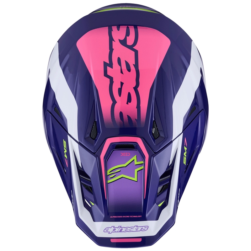 Alpinestars SM7 Deed motocross kaciga ljubičasto-roza-bijelo-fluo žuta