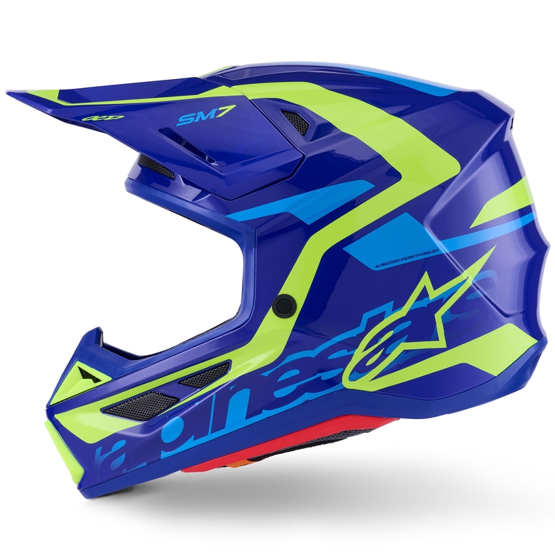 Alpinestars SM7 Deed motocross kaciga plavo-fluo žuta