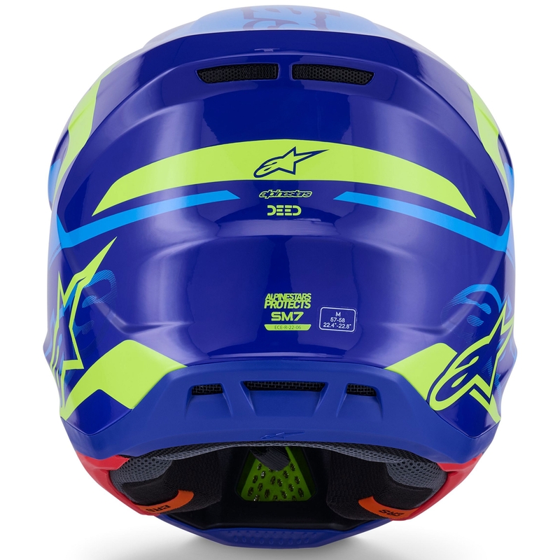 Alpinestars SM7 Deed motocross kaciga plavo-fluo žuta