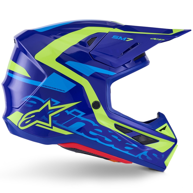 Alpinestars SM7 Deed motocross kaciga plavo-fluo žuta
