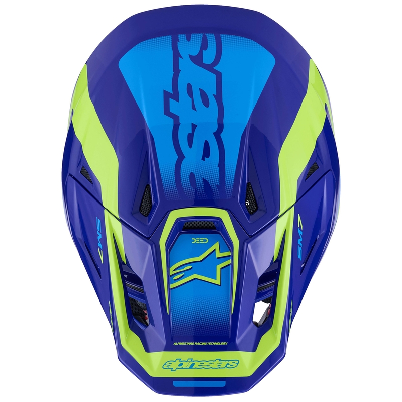 Alpinestars SM7 Deed motocross kaciga plavo-fluo žuta