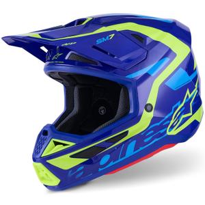 Alpinestars SM7 Deed motocross kaciga plavo-fluo žuta