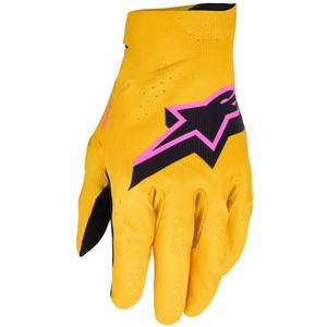 Alpinestars Supertech MX motocross rukavice zlatno-crne-fluo roze