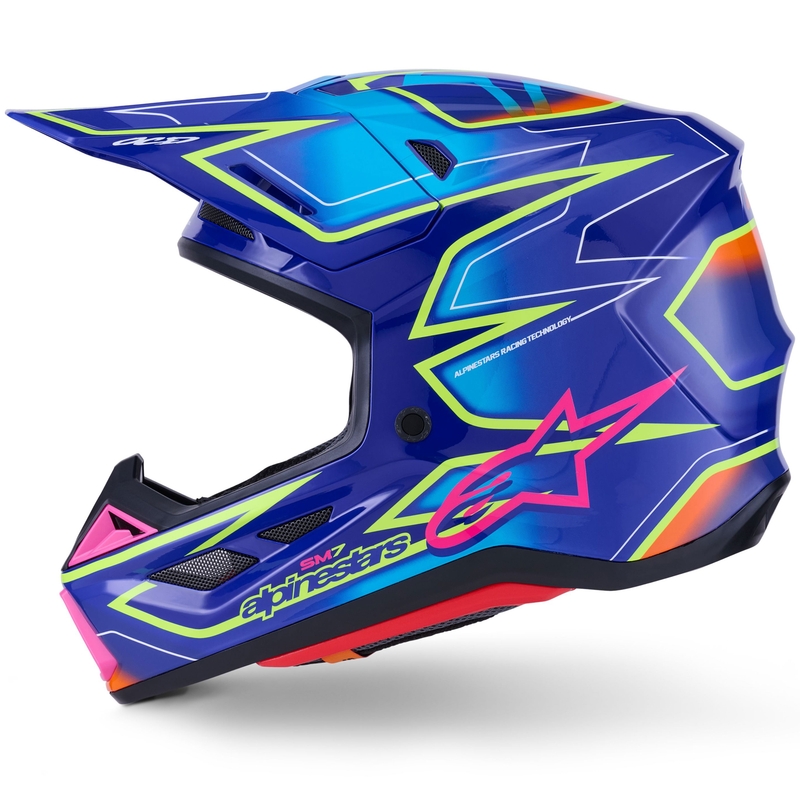 Alpinestars SM7 Cast motocross kaciga plavo-ružičasta-fluo žuta