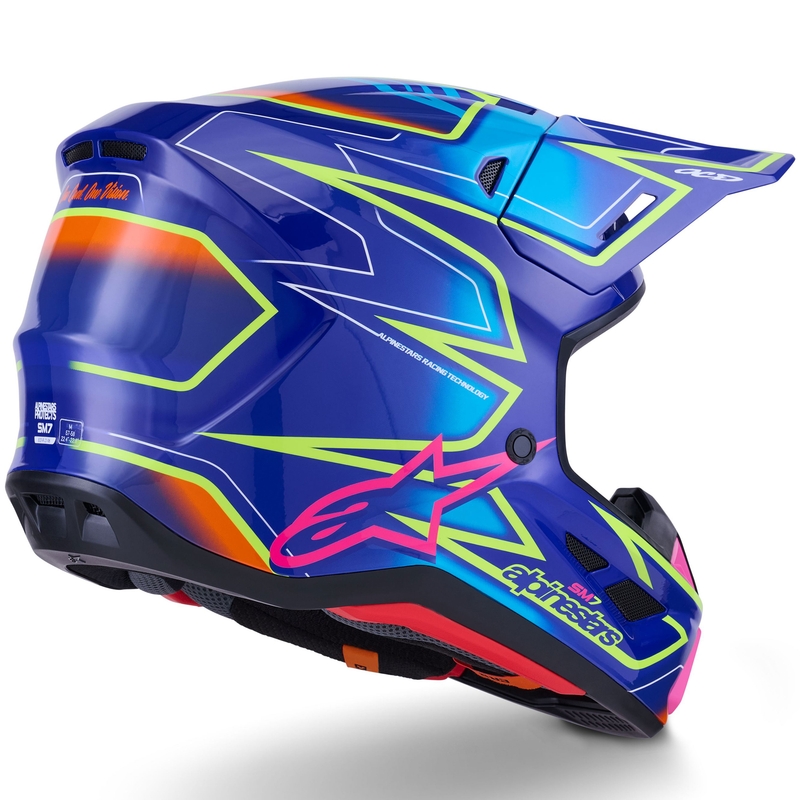 Alpinestars SM7 Cast motocross kaciga plavo-ružičasta-fluo žuta