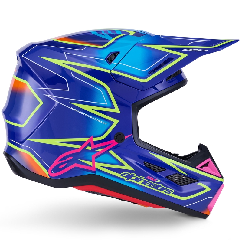 Alpinestars SM7 Cast motocross kaciga plavo-ružičasta-fluo žuta