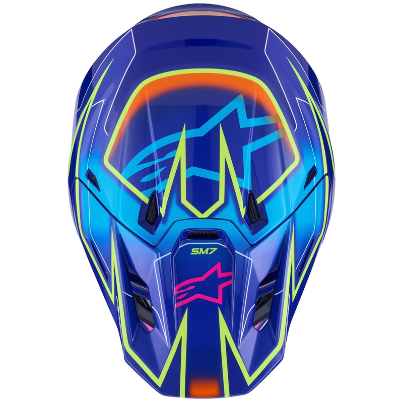 Alpinestars SM7 Cast motocross kaciga plavo-ružičasta-fluo žuta
