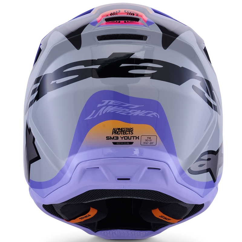 Alpinestars S-M3 JETT LAWRENCE edition motocross kaciga sivo-ljubičasto-crna