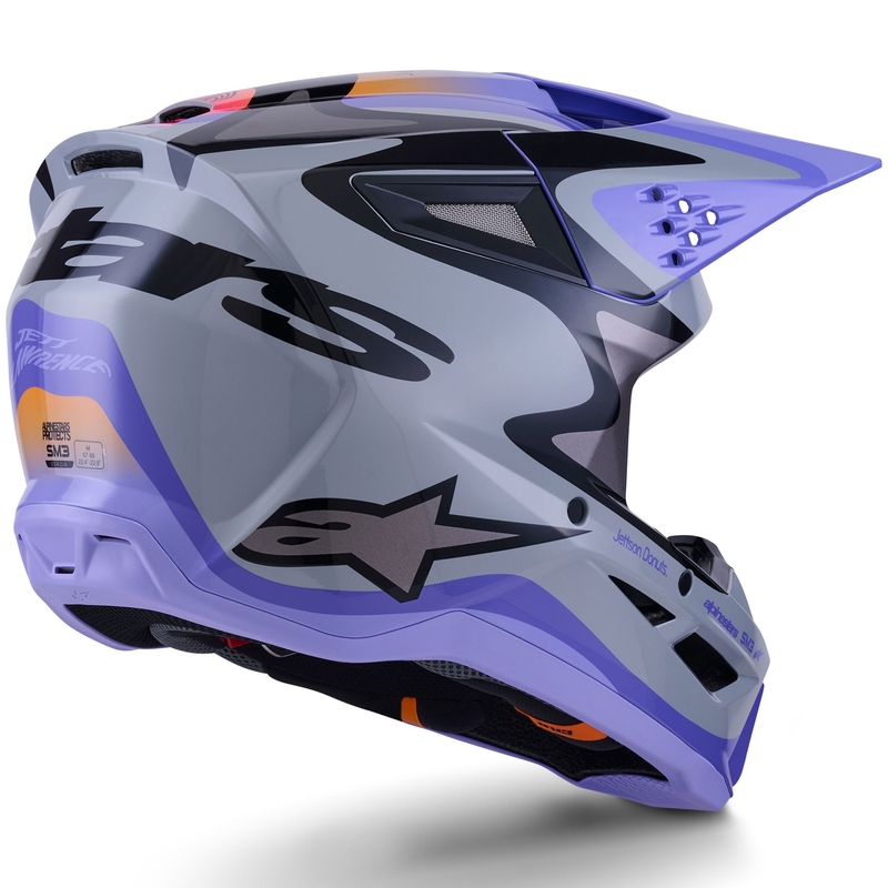 Alpinestars S-M3 JETT LAWRENCE edition motocross kaciga sivo-ljubičasto-crna