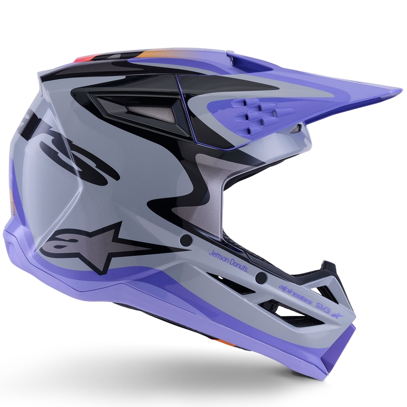 Alpinestars S-M3 JETT LAWRENCE edition motocross kaciga sivo-ljubičasto-crna