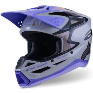 Alpinestars S-M3 JETT LAWRENCE edition motocross kaciga sivo-ljubičasto-crna