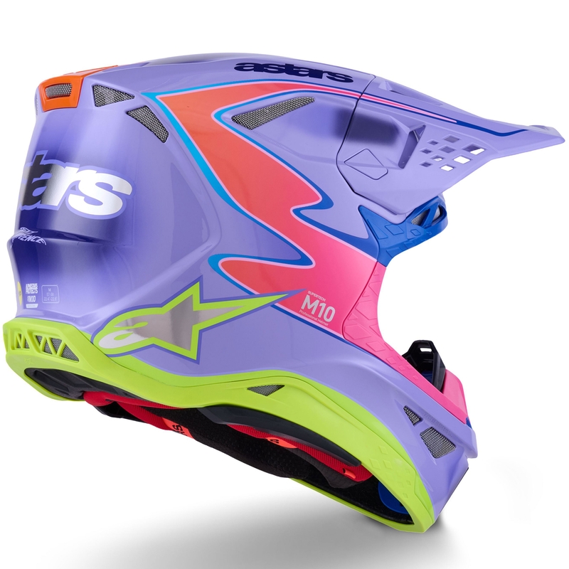 Alpinestars S-M10 JETT LAWRENCE R01 motocross kaciga ljubičasto-fluo roza-fluo žuta