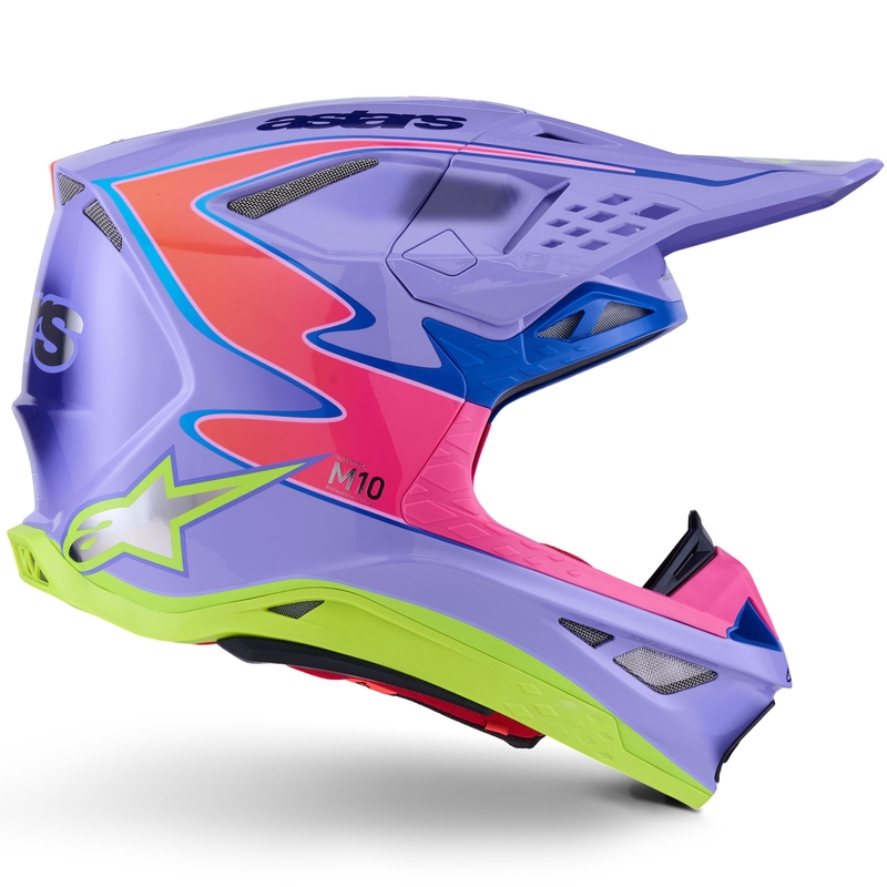 Alpinestars S-M10 JETT LAWRENCE R01 motocross kaciga ljubičasto-fluo roza-fluo žuta