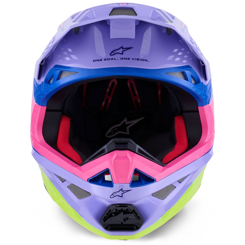 Alpinestars S-M10 JETT LAWRENCE R01 motocross kaciga ljubičasto-fluo roza-fluo žuta