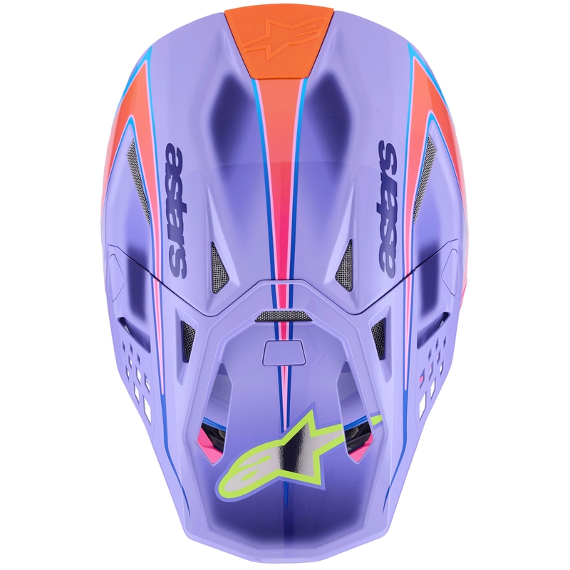 Alpinestars S-M10 JETT LAWRENCE R01 motocross kaciga ljubičasto-fluo roza-fluo žuta