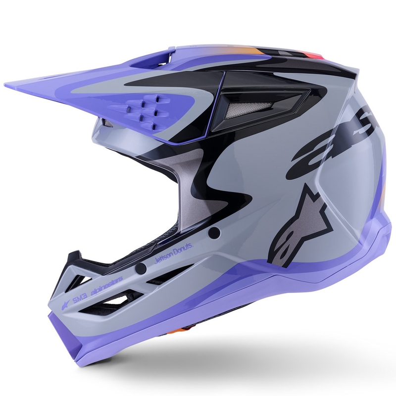 Alpinestars S-M3 JETT LAWRENCE edition dječja motocross kaciga sivo-ljubičasto-crna