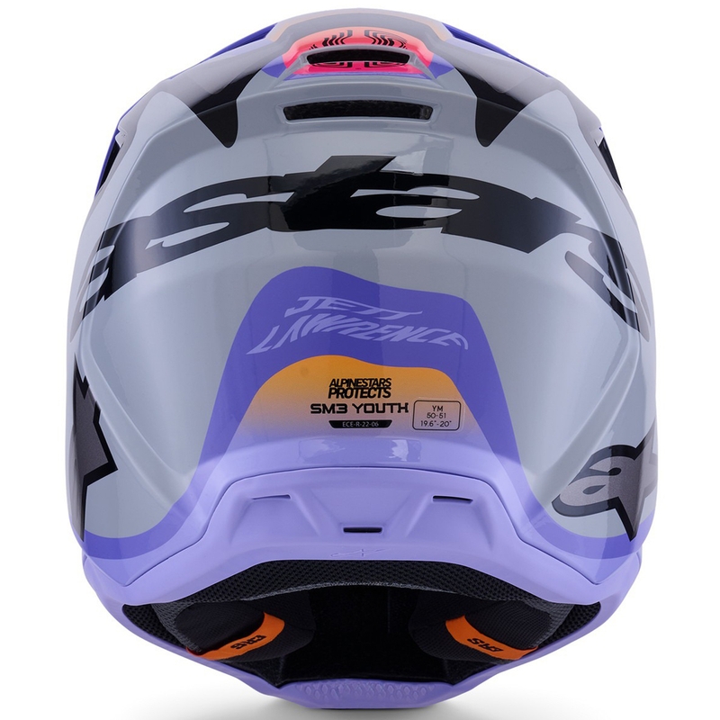 Alpinestars S-M3 JETT LAWRENCE edition dječja motocross kaciga sivo-ljubičasto-crna