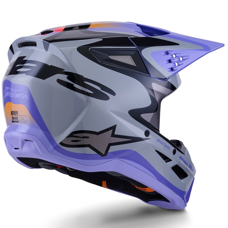 Alpinestars S-M3 JETT LAWRENCE edition dječja motocross kaciga sivo-ljubičasto-crna