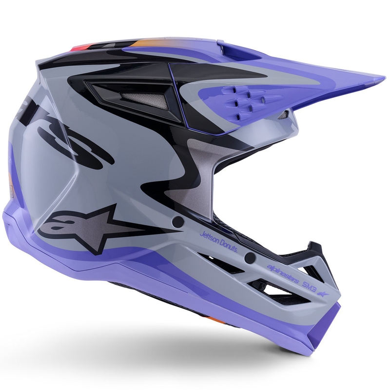 Alpinestars S-M3 JETT LAWRENCE edition dječja motocross kaciga sivo-ljubičasto-crna