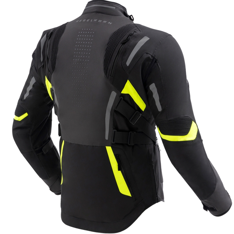 Motociklistička jakna Rebelhorn Hiker IV crna-antracit-fluo žuta