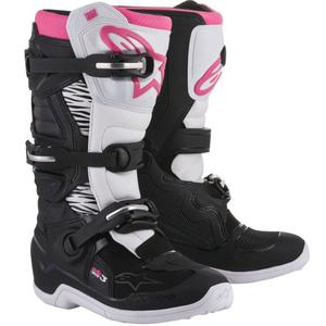 Ženske motociklističke čizme Alpinestars Stella Tech 3 crno-bijelo-roza