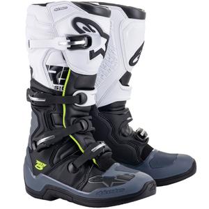 Alpinestars TECH 5 motociklističke čizme crno-sivo-bijelo-fluo žuto