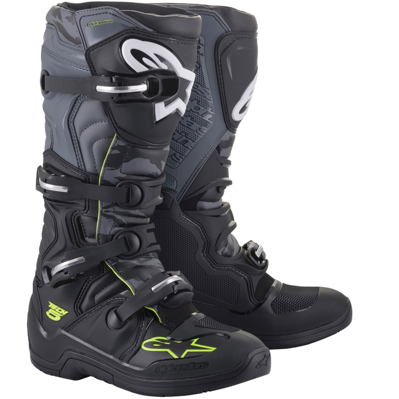 Alpinestars TECH 5 motociklističke čizme crno-sivo-fluo žute