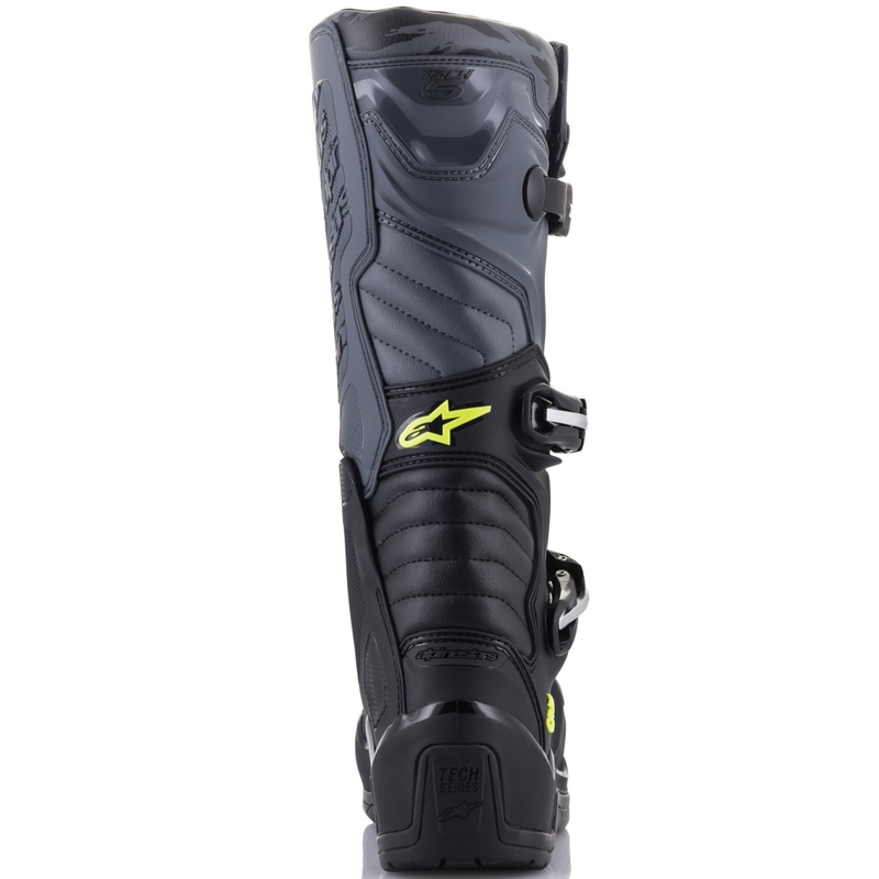 Alpinestars TECH 5 motociklističke čizme crno-sivo-fluo žute