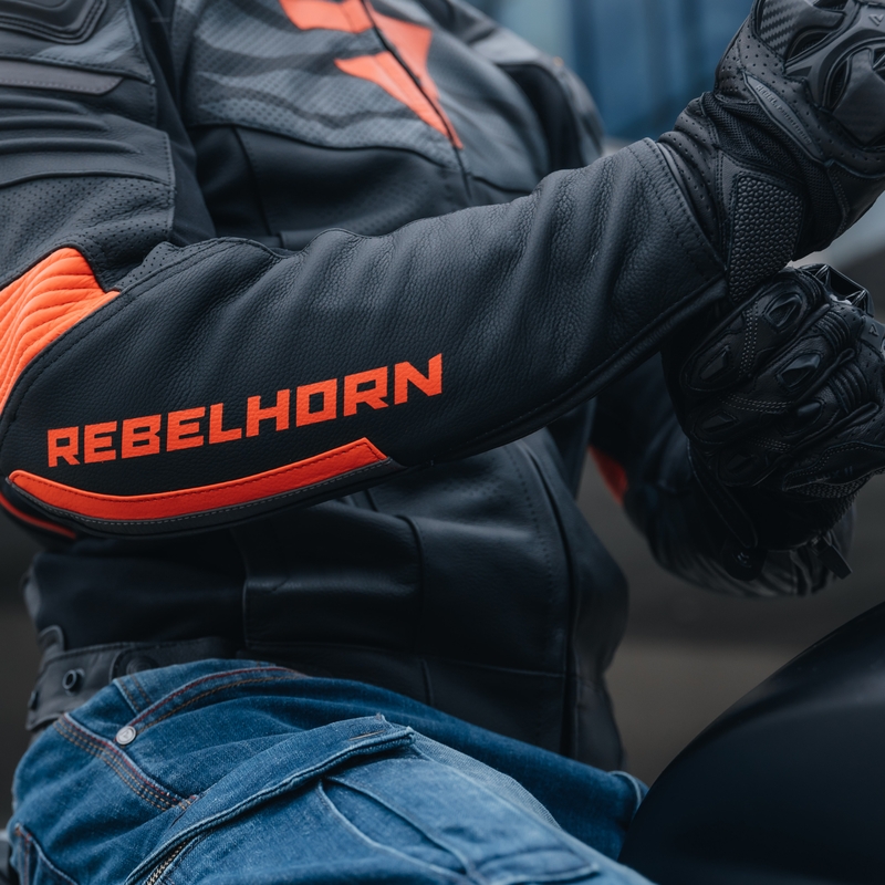 Rebelhorn Vandal kožna motociklistička jakna crno-crvena