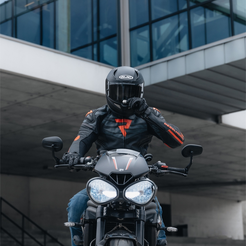 Rebelhorn Vandal kožna motociklistička jakna crno-crvena